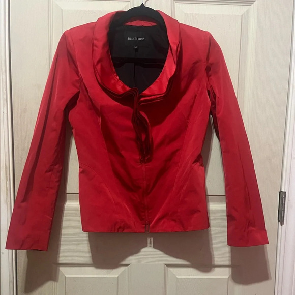 Vintage Lafayette 148 New York Red Blazer Jacket size 2 
Ruffle red - Picture 2 of 5